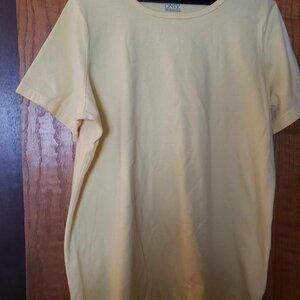 Only Necessities Yellow T-Shirt Women’s Large Short Sleeve Basic Tee